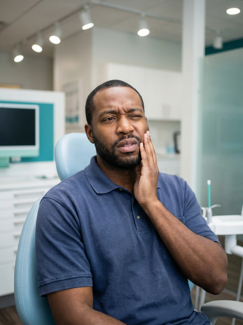 Patient receiving prompt emergency dental care at myDental Norwood Park in Austin