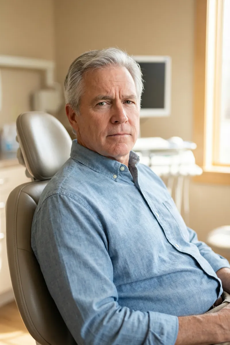 Confident patient smiling in dental chair at myDental Round Rock