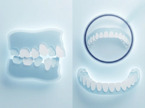 Complete smile makeover transformation illustration