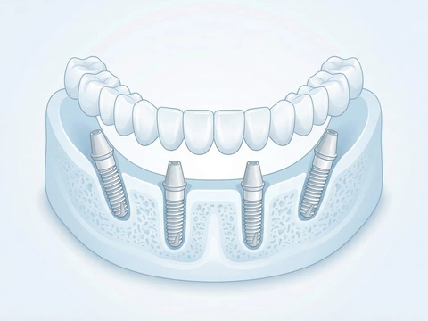 All-on-4 full arch dental implant restoration