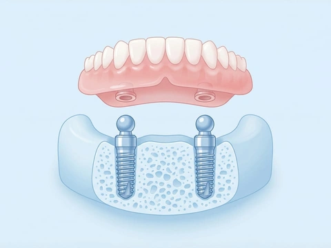 Implant-supported snap-in dentures for added stability