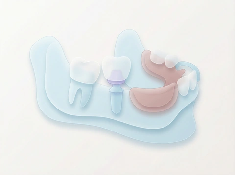 Combined approach using crowns, implants, and dentures