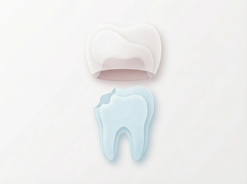 Dental crown restoration illustration