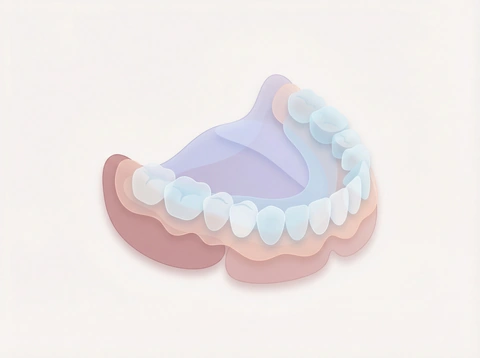 Natural-looking dentures illustration