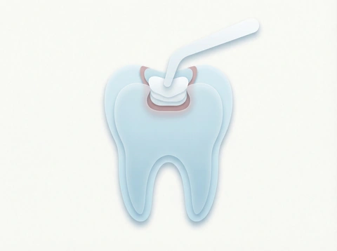 Tooth-colored dental filling illustration