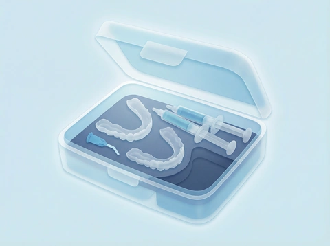 Custom take-home teeth whitening kit with fitted trays